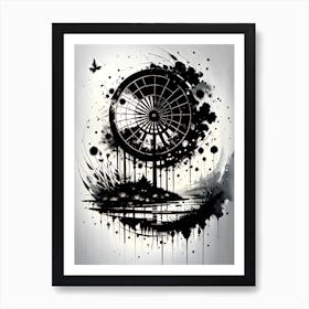 Black And White Abstract Painting Art Print