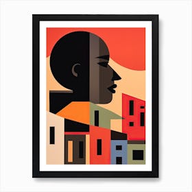 Cape Town, South Africa, Bold Outlines 1 Art Print