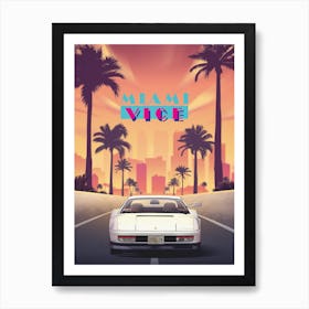 Miami Vice Vintage Poster Art Print