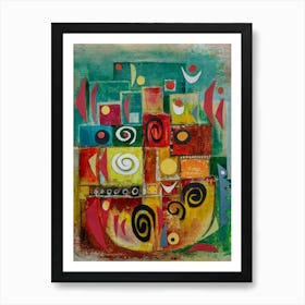 Contemporary Art Pot Of Colors Art Print