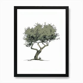 Olive Tree Pixel Illustration 3 Art Print