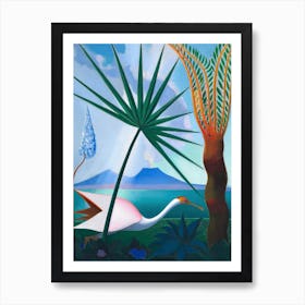 Neapolitan Song by Joseph Stella (1929) | precisionism | crane bird | palm | landscape art | Bay of Naples | vintage art print | FParrish Art Print | futurist art |  Art Print