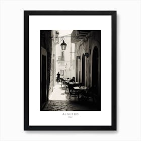 Poster Of Alghero, Italy, Black And White Analogue Photography 1 Art Print