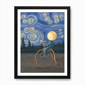 Starry night with Fool Moon Art Print