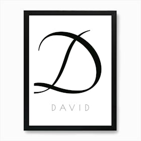 David Typography Name Initial Word Art Print