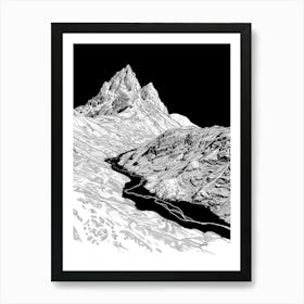 Beinn A Chleibh Line Drawing 4 Art Print