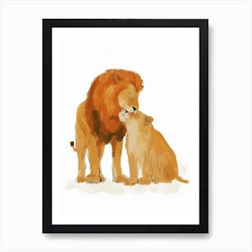 Barbary Lion Rituals Clipart 4 Art Print