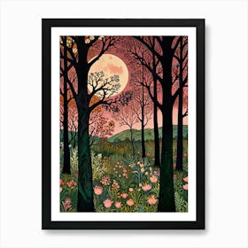 William Morris Moon In The Forest 2 Art Print