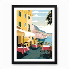 Sorrento, Italy, Flat Pastels Tones Illustration 3 Art Print