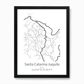 Santa Catarina Juquila,Mexico Minimalist Map Art Print