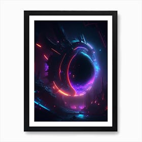 Dark Energy Neon Nights Space Art Print