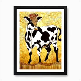 Holy Cow in the Style of Gustav Klimt Art Print