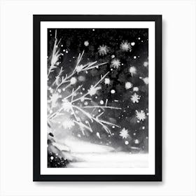 Frozen, Snowflakes, Black & White 3 Art Print