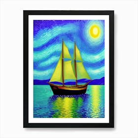 Starry Night Sailboat Art Print