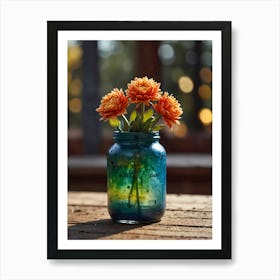 Jar Of Flowers Art Print