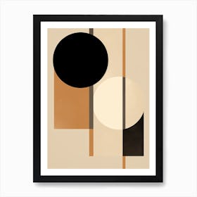 Muted Mirage; Beige Mid Century Illusions Art Print