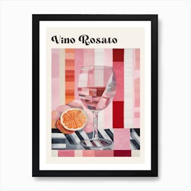 Vino Rosato Retro Italian Wine Poster Art Print