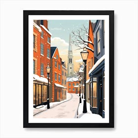 Vintage Winter Travel Illustration York United Kingdom 2 Art Print