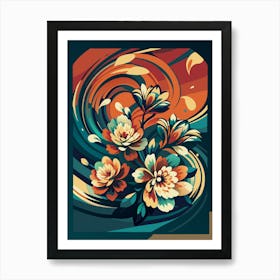 Abstract Flower Painting 1 Art Print