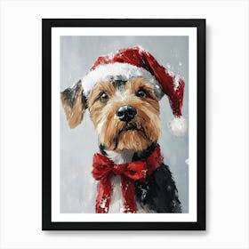 Christmas Welshie Art Print