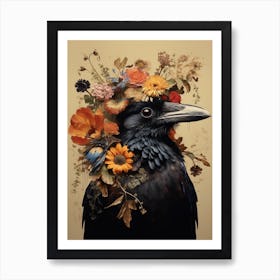 Bird With A Flower Crown Crow 4 Art Print