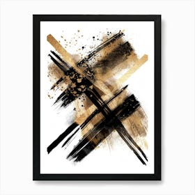 Abstract Gold And Black Painting 37 Art Print