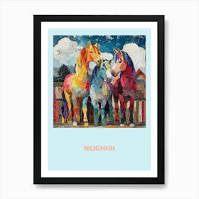 Neigh Horse Patchwork Collage Poster Art Print