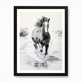 A Horse Oil Painting In Bora Bora French, Polynesia, Portrait 2 Art Print