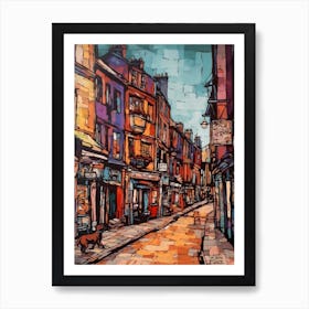 Painting Of London With A Cat Drawing 4 Art Print