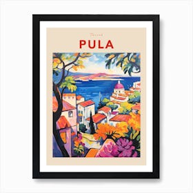 Pula Croatia 4 Fauvist Travel Poster Art Print