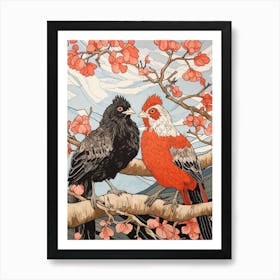 Art Nouveau Birds Poster Chicken 3 Art Print