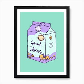 Game Of Good Ideas - A Cute Illustrated Milk Box 1 Art Print