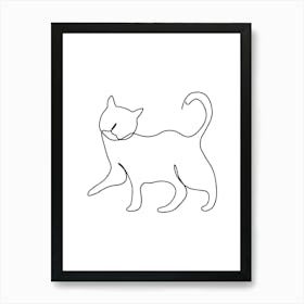 Cat Drawing hand drawing minimalist line art Art Print