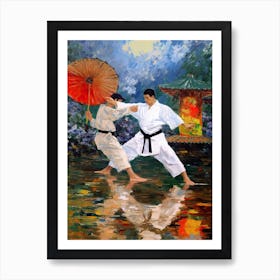 Taekwondo In The Style Of Monet 2 Art Print