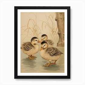 Cute Duckling Illustration 3 Art Print