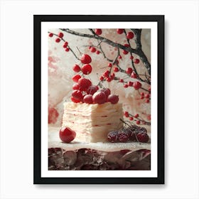 Cake With Berries Art Print