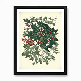 Mistletoe Herb Vintage Botanical Art Print