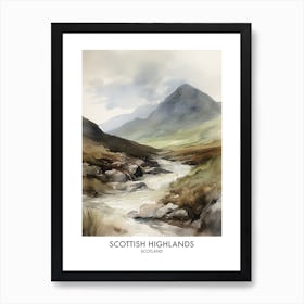 Scottish Highlands 4 Watercolour Travel Poster Art Print