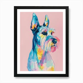 Pastel Manchester Terrier Dog Pastel Line Illustration  1 Art Print