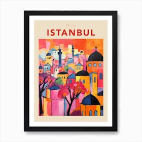 Istanbul Turkey 2 Fauvist Travel Poster Art Print