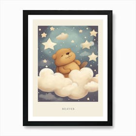Sleeping Baby Beaver 2 Nursery Poster Art Print