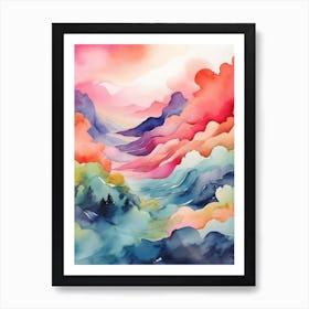 Watercolor Landscape Painting 3 Art Print