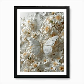 White Butterfly Art Print