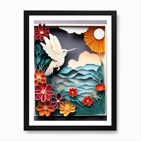 "Paper" Hummingbirds - Reimagined 2 Art Print