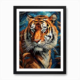 Tiger Art In Mosaic Art Style 2 Art Print