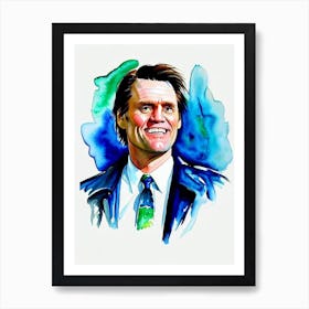 Jim Carrey In The Truman Show Watercolor Art Print