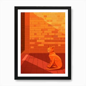 Cat Sitting In The Sun Art Print