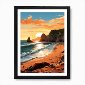 A Vibrant Painting Of Durdle Door Beach Dorset 4 Art Print