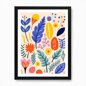 Abstract Floral Pattern 1 Art Print