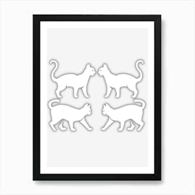 Silhouetted Symmetry: A Cat’s Tale Art Print